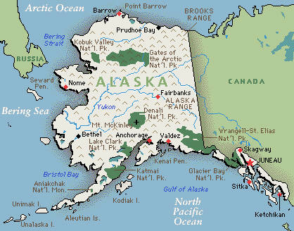 Landkarte von Alaska, USA