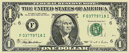USA Banknoten:: Vorderseite $1 (Buck)